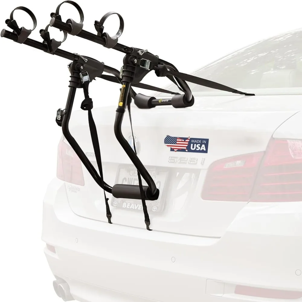 

Guardian Trunk Bike Rack – No-Hitch Bicycle Carrier for Car, Sedan, Hatchback, SUV, Van, – Foldable Steel Mount – Easy Installa