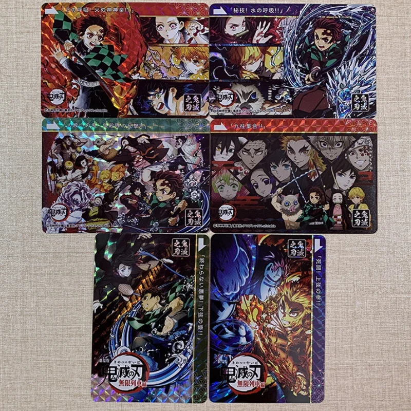 Demon Slayer Flash Card Kamado Tanjirou Nezuko Kochou Shinobu Rengoku Kyoujurou Diy Action Toy Figures Anime Game Collection