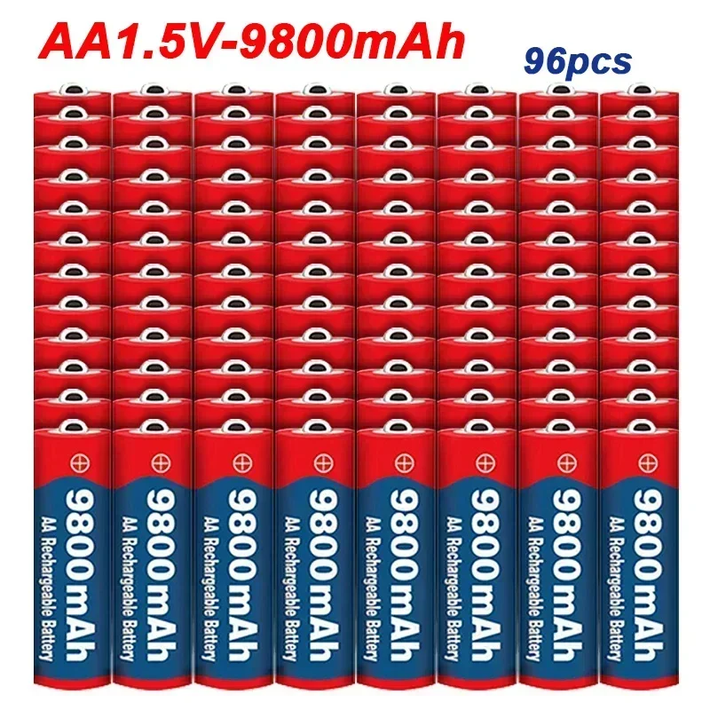 

AAbattery100% Original 2024New High Quality 1.5V 9800mAh Rechargeable AA Battery for Led Light Toy Camera Microphone Battery