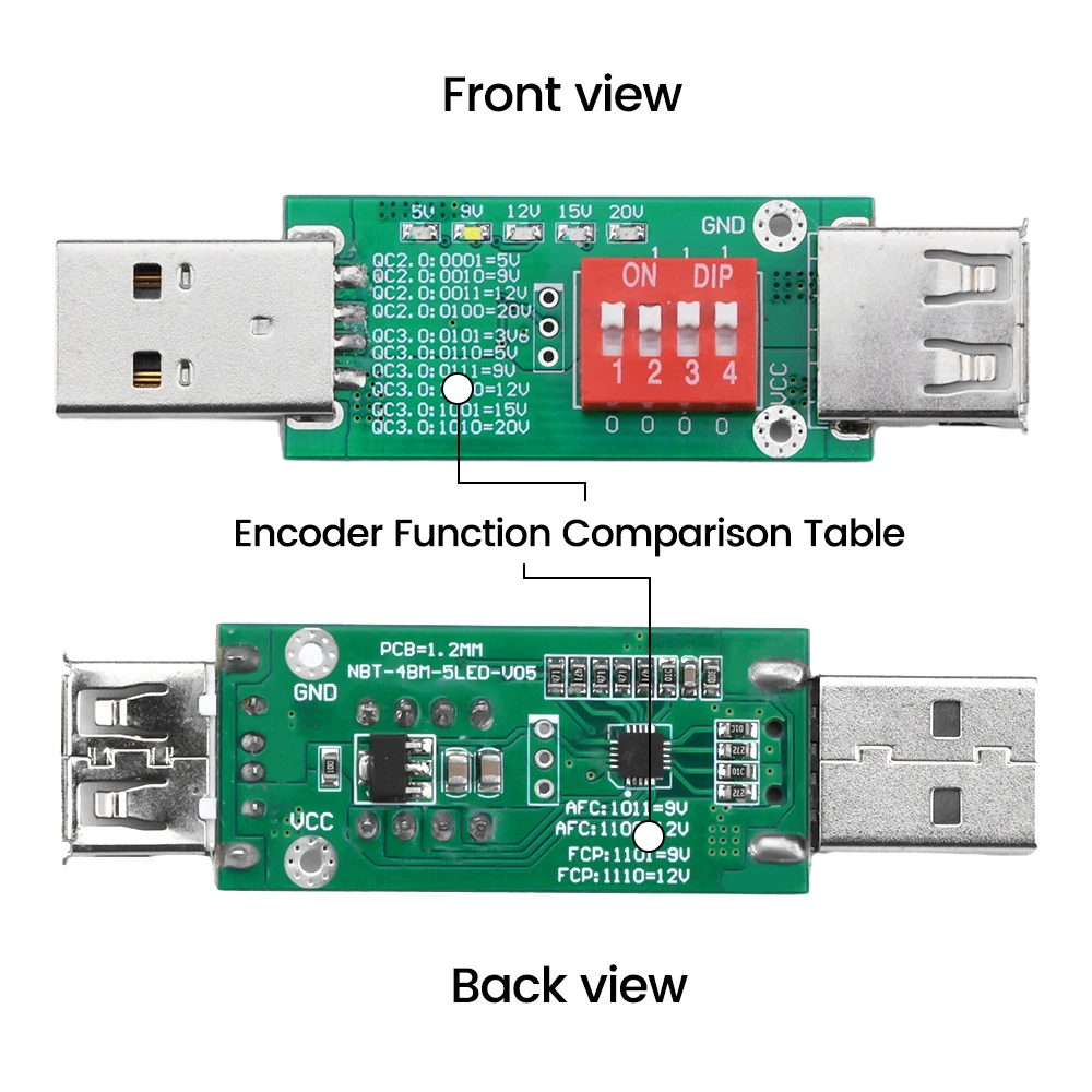 Carte mère de certes de leurre USB de type C PD, alimentation, testeur de tension, DC 5V, 9V, 12V, 15V, 20V, charge rapide, PD2.0, 3.0 QC, 2.0, 3.0