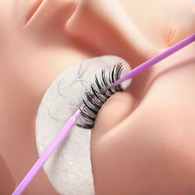 CNKESS 100Pcs Durable Micro Disposable micro brush Individual Lash Removing Tools Swab Micro brushes Eyelash Extension Tools