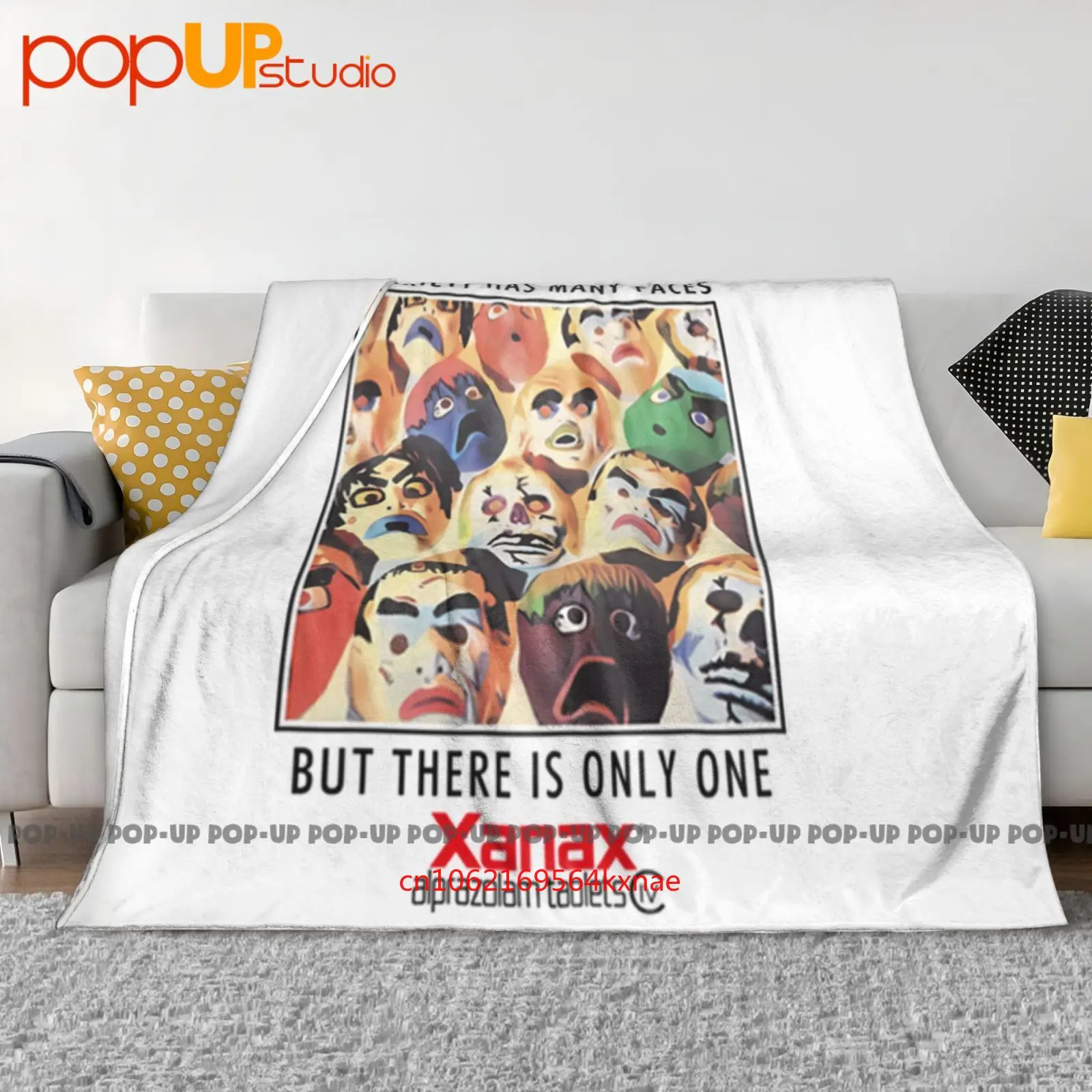 Deadstock Anxiety Has Many Faces But There Is Only Oneshirt 90S Rap Vintage Style Blanket Quilt Winter Sofa Cover Bed Covers