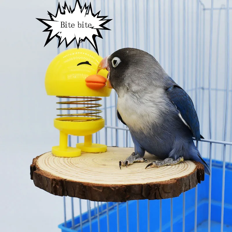 Funny Parrot Toys Stand Moving Bird Cage Platform Relieve Stress Toy For Parrot Supplies Perching Stick Bird Spring Standing Toy