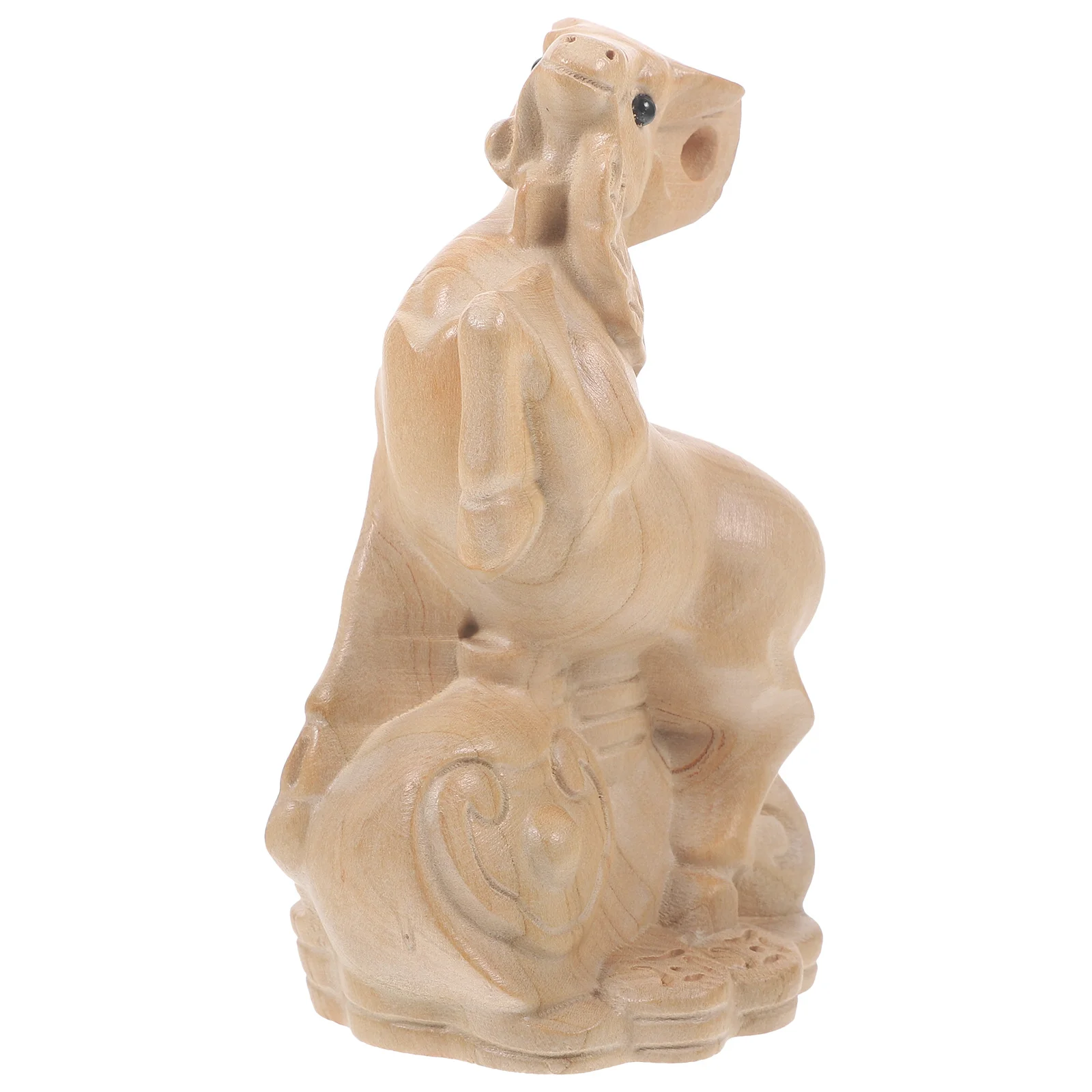 

Carved Zodiac Sheep Statue Wooden Animal Decor for Home Office Desktop Small Lightweight Craft Gift Idea Wood Carving Decoration