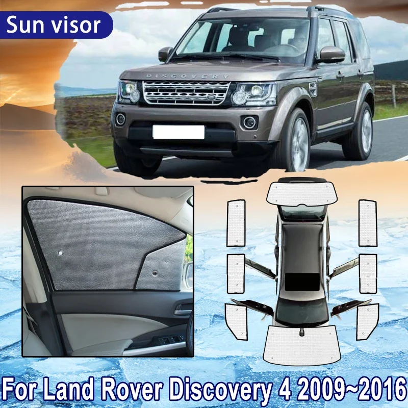 

Для Land Rover Discovery 4 LR4 2009 ~ 2016 2010 2015 автомобильный солнцезащитный козырек с полным покрытием, солнцезащитный козырек на лобовое стекло, аксессуары для бокового окна