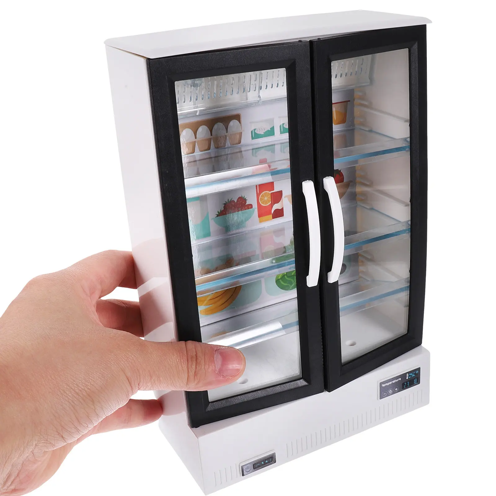 

Miniature Fridge Mini House Refrigerator Decor Acrylic Plastic Compact Smooth Surface for Crafting Miniature Layout