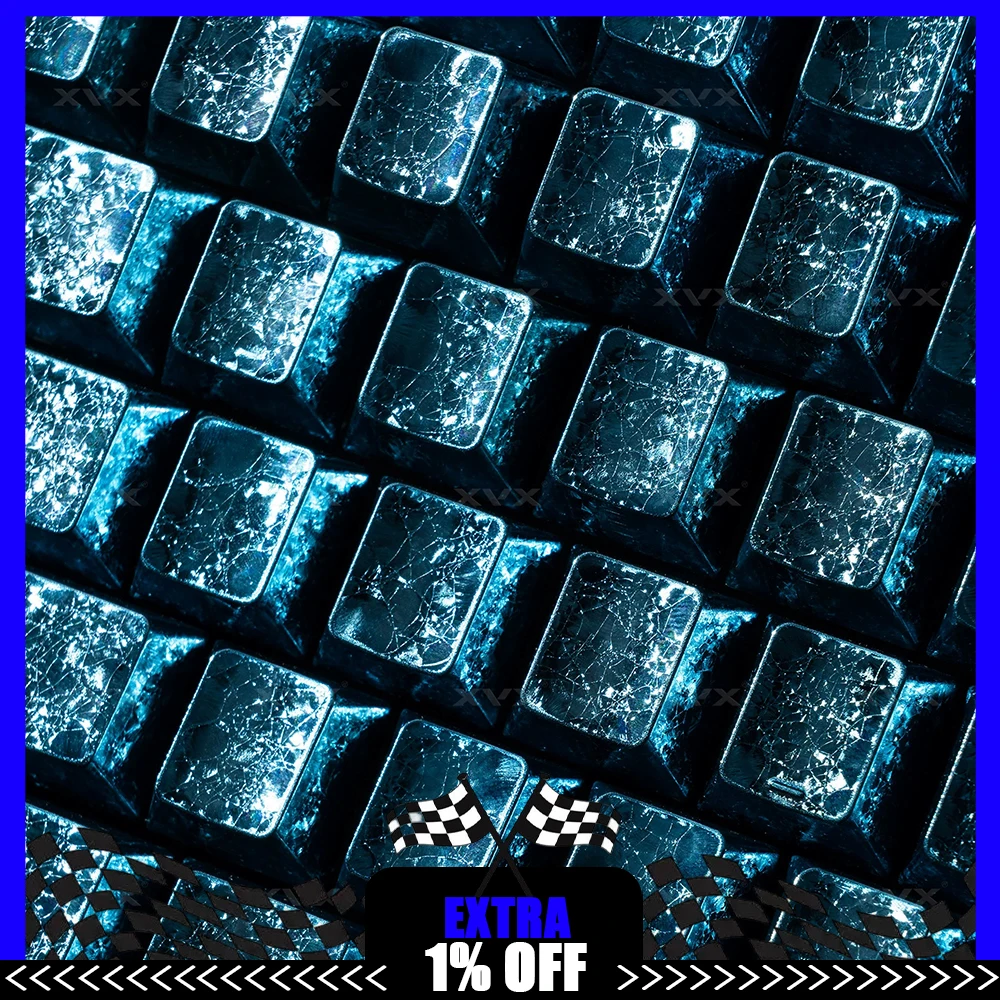 XVX Keyboard Cap Frost Keycap Metal Keyboard Cap Original Custom Side Carved Light-transmitting Ice Crystal wooting60