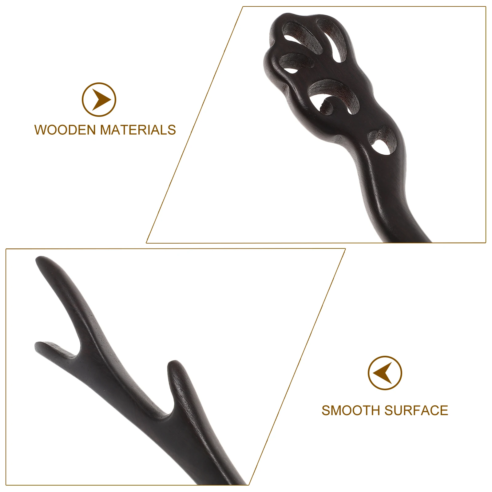 

2pcs Wooden Stick Black Ebony Hairpins For Women Retro Chinese Accessories Smooth Black Wood Hair Forks Hanfu Style Hairdressing