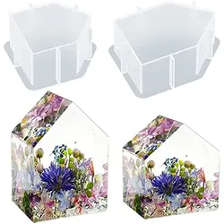 Five-sided Three-dimensional Dried Flower House Ornaments DIY Crystal Epoxy Resin Mold Specimen Small House Silicone Mold