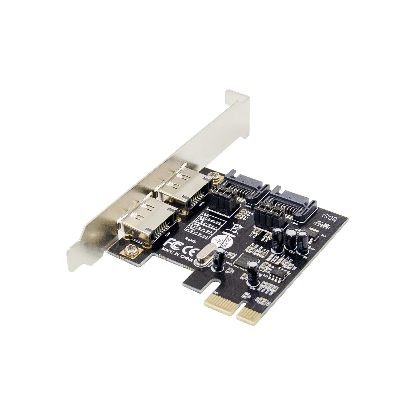 ASM 1061 2 منافذ SATA + 2 منافذ ESATA 6G PCI Express بطاقة التحكم PCI-e إلى SATA III 3.0 محول SATA3.0