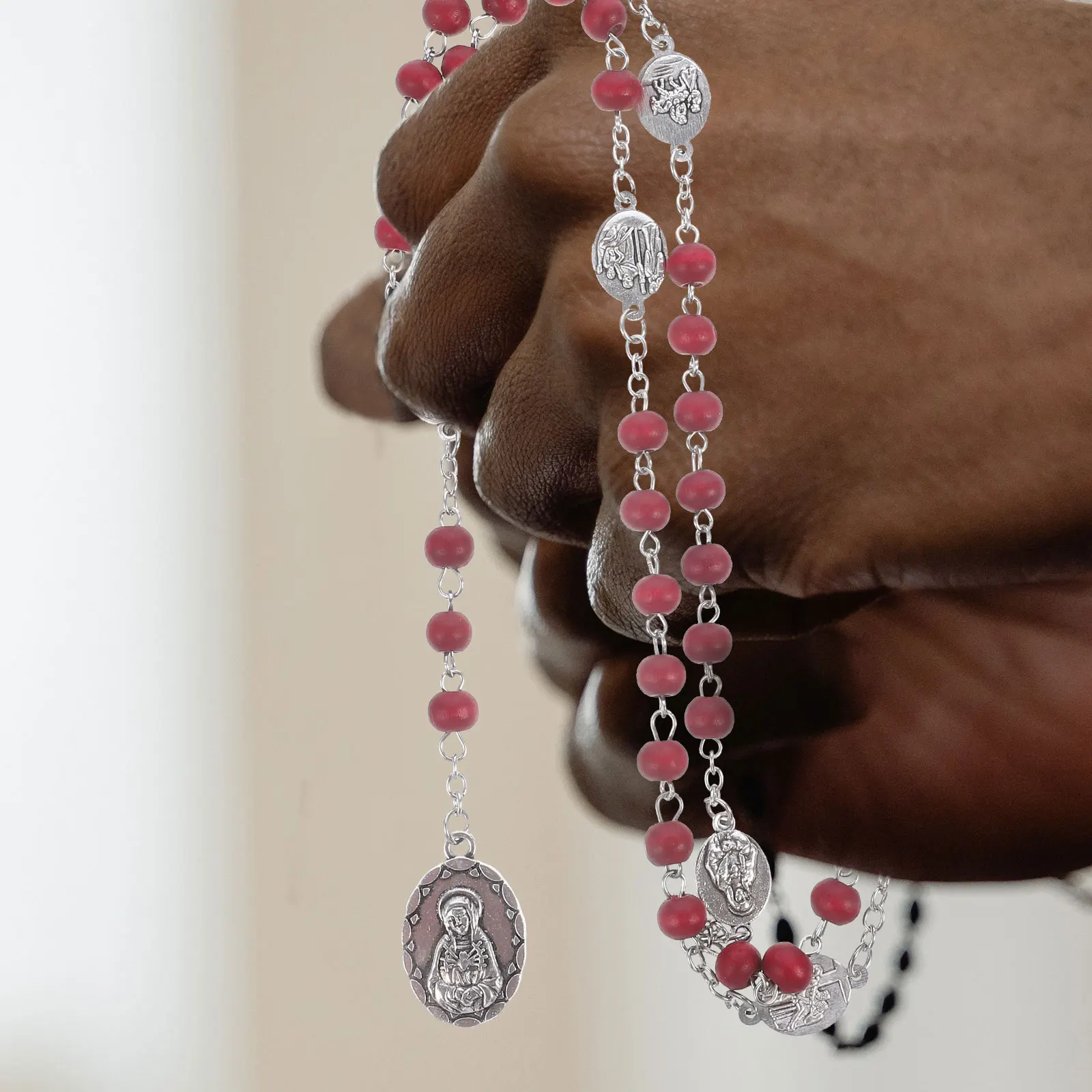 

Rosary Beads Necklace for Women Catholic Prayer Beaded Religious Jewelry Gift for Mother Wedding Anniversary Valentine Christmas