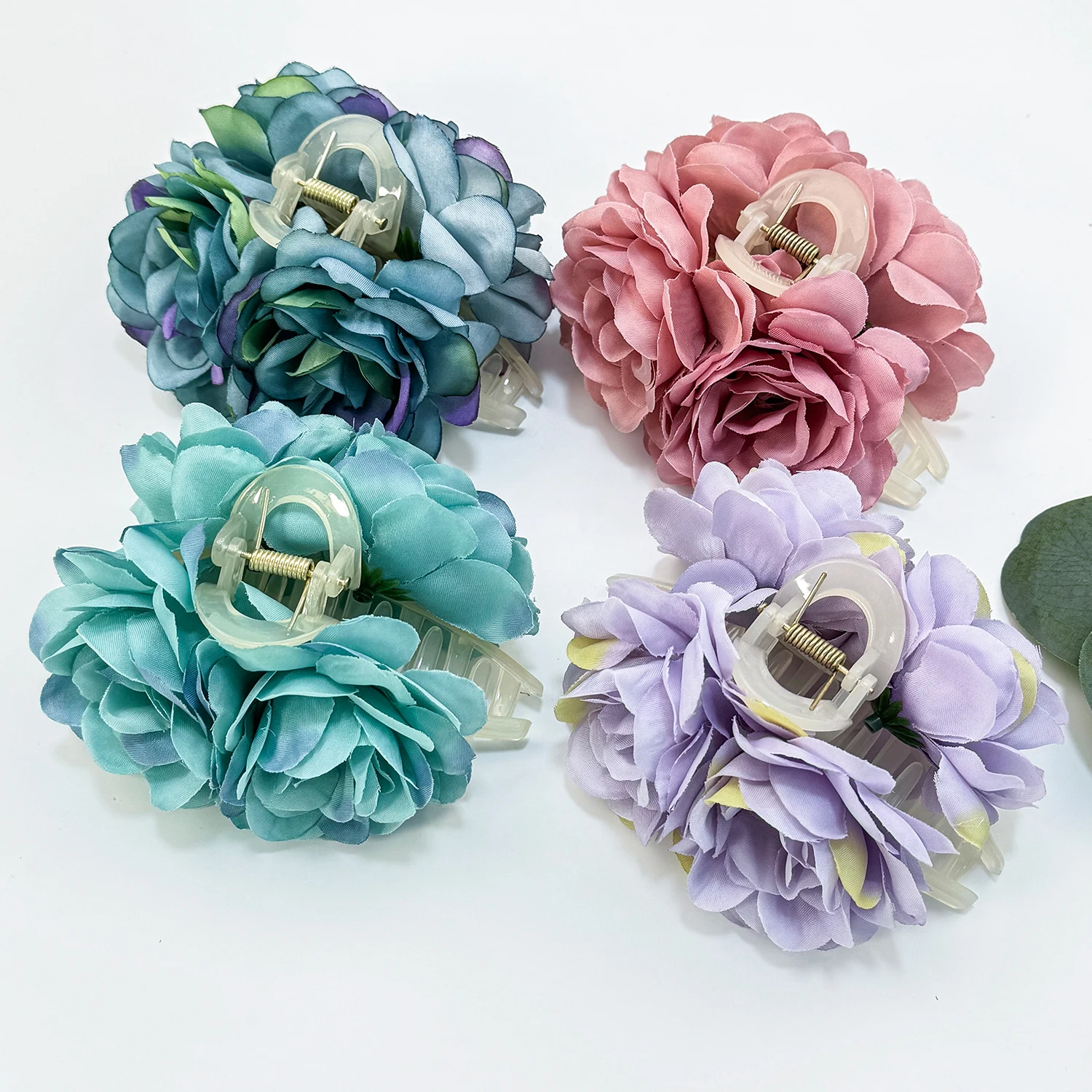 Women Girls Flower Hair Claw Clips Wedding Headdress For Bridal Bridesmaid Party Floral Hair Claw Clip Women Hiar Accessories