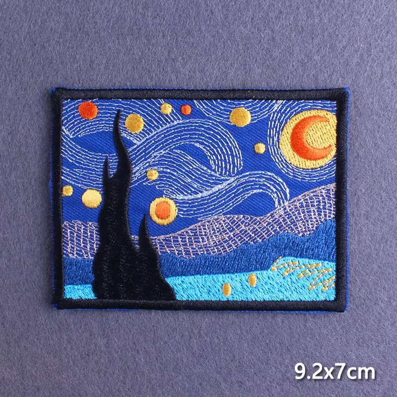 أعمال فنية تجريدية بقع تكتيكية للجينز ، بقع مطرزة للملابس ، قارئ مكواة على رقعة ، شعار روك ، زين شعار #2