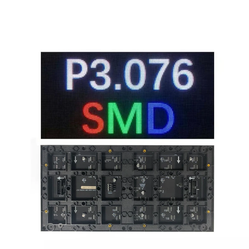 

LED Matrix P3.076 Indoor Full Color Module 320x160mm 26Scan 104x52 Pixels HUB75 RGB Programmable Display Advertising Video Wall