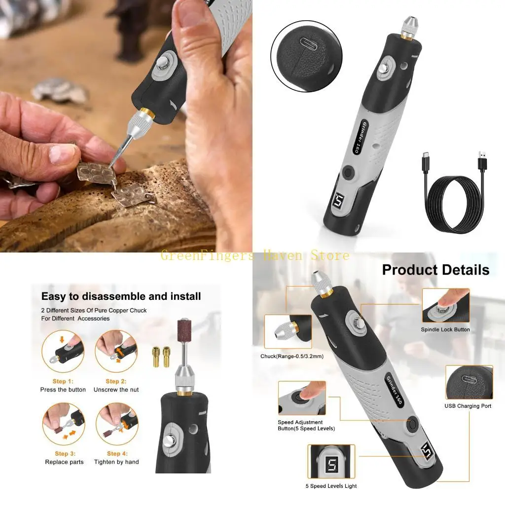 

F68D Professional Rotary Tool 5 Adjustable Speed Engraving Pen Replacement