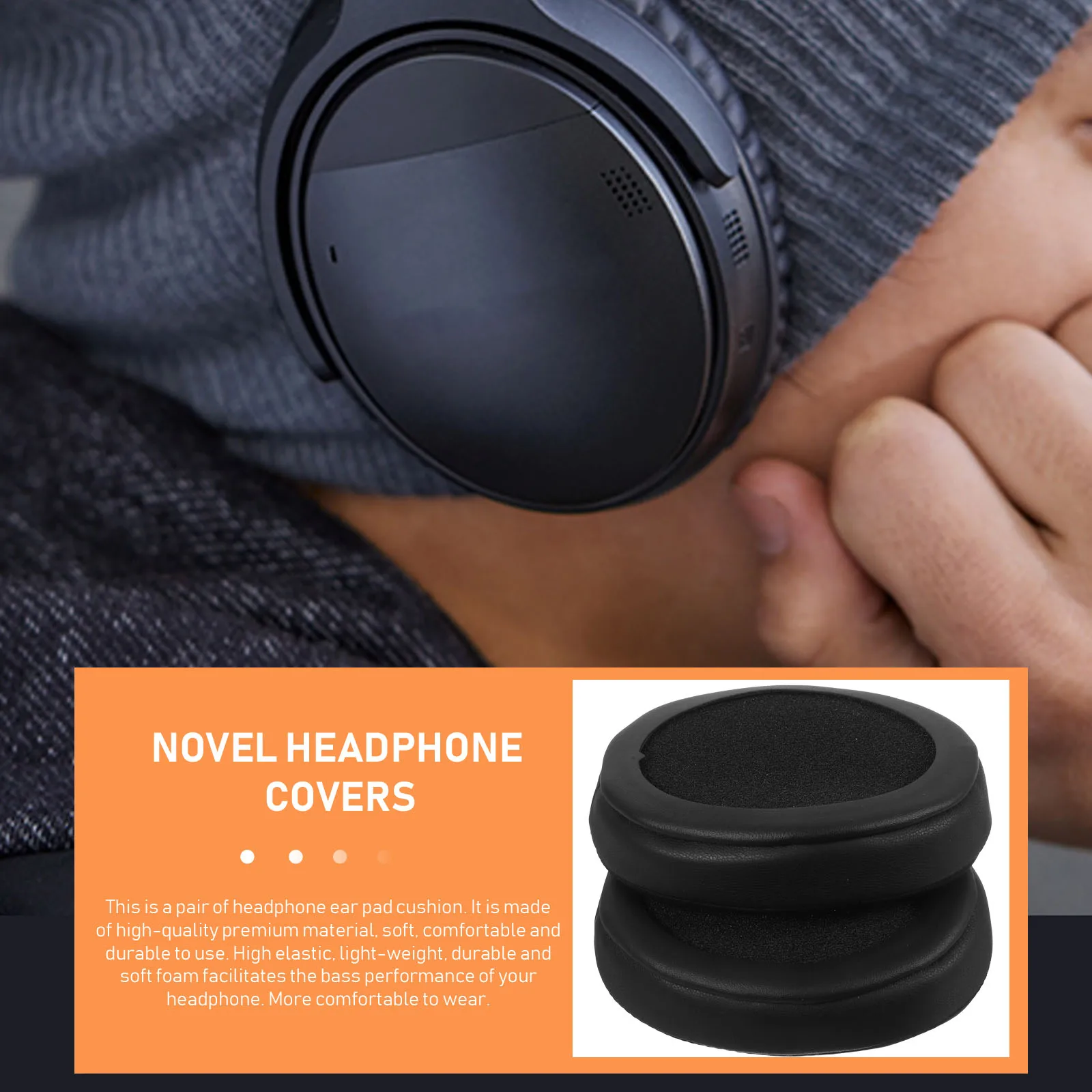 

2pcs Earpads for Gel Replacement Comfortable Headphone Earpads Durable Gaming Headphone Accessories