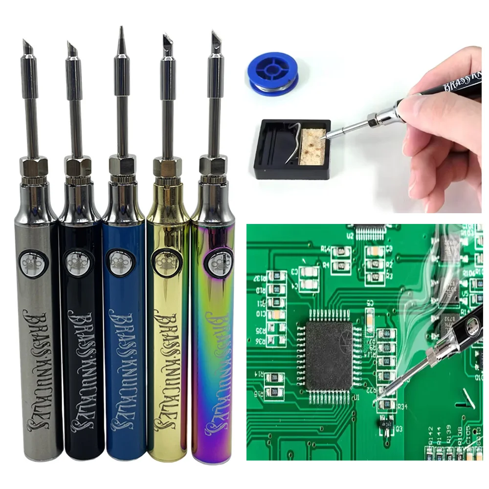 10Pcs Portable Electric Soldering Iron Bottom Charge 510 Thread Welding Heating Pen Adjustable Voltage 900mAh Battery Battery