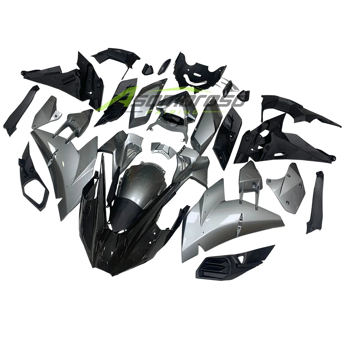 Complete Motorbike Body Work Fairings Kit Set For Ninja H2 2015-2026 Gloss Metallic Gunmetal Painted