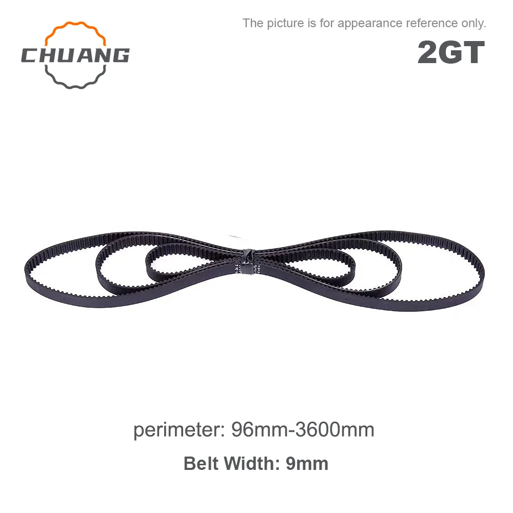 

2GT Timing Belt Rubber Closed Loop Length 96mm~3600mm Width 9mm 2GT Timing Belt