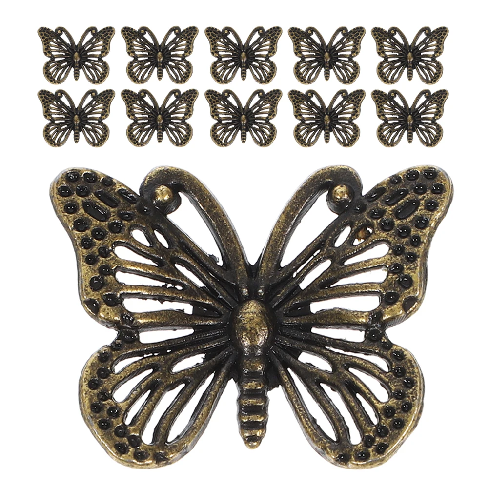 

12 Retro Butterfly Cabinet Knob Knobs Butterfly Drawer Pulls Zinc Alloy Single Hole Vintage Furniture Hardware Decor