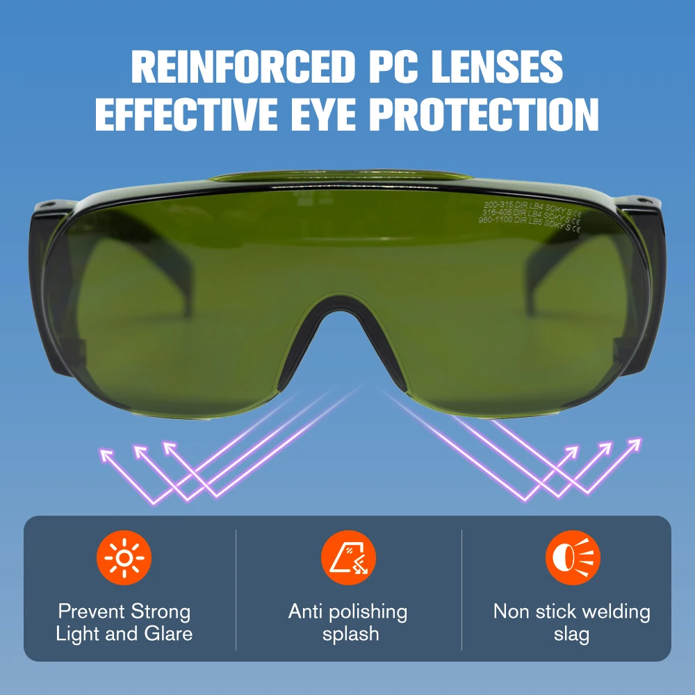 DMK  Laser Goggles 0D 5+ Protective Glasses Shield Protection for UV & Green Laser Safety Goggles For laser Optical fiber markin