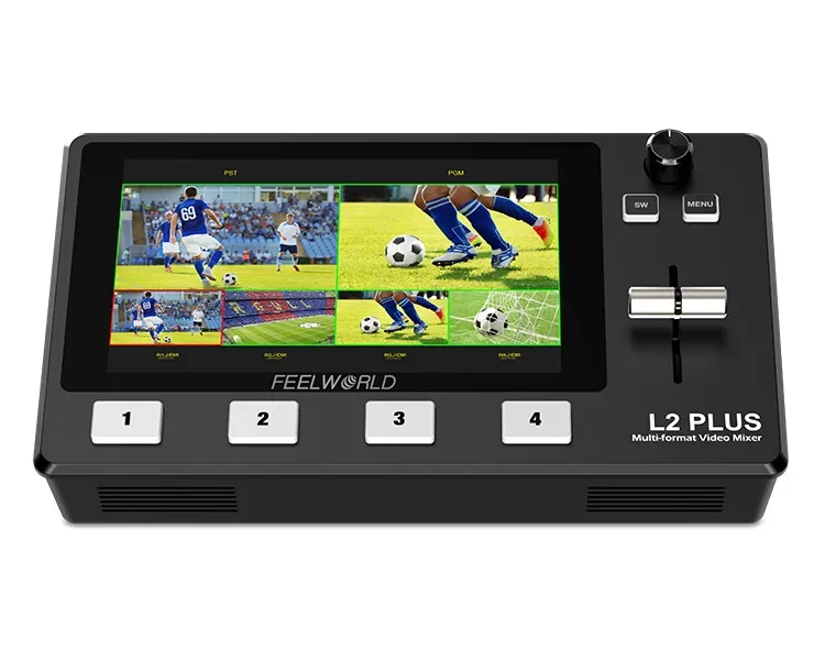 

FEELWORLD L2 PLUS Multi-camera Video Mixer Switcher With 5.5" LCD Touch Screen PTZ Control Chroma Key USB3.0 Live Streaming
