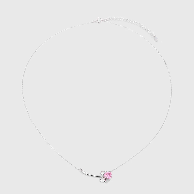 Exquisite and Fashionable Genuine S925 Silver Smile Heart-shaped Women's Necklace Commuting Versatile Clavicle Chain