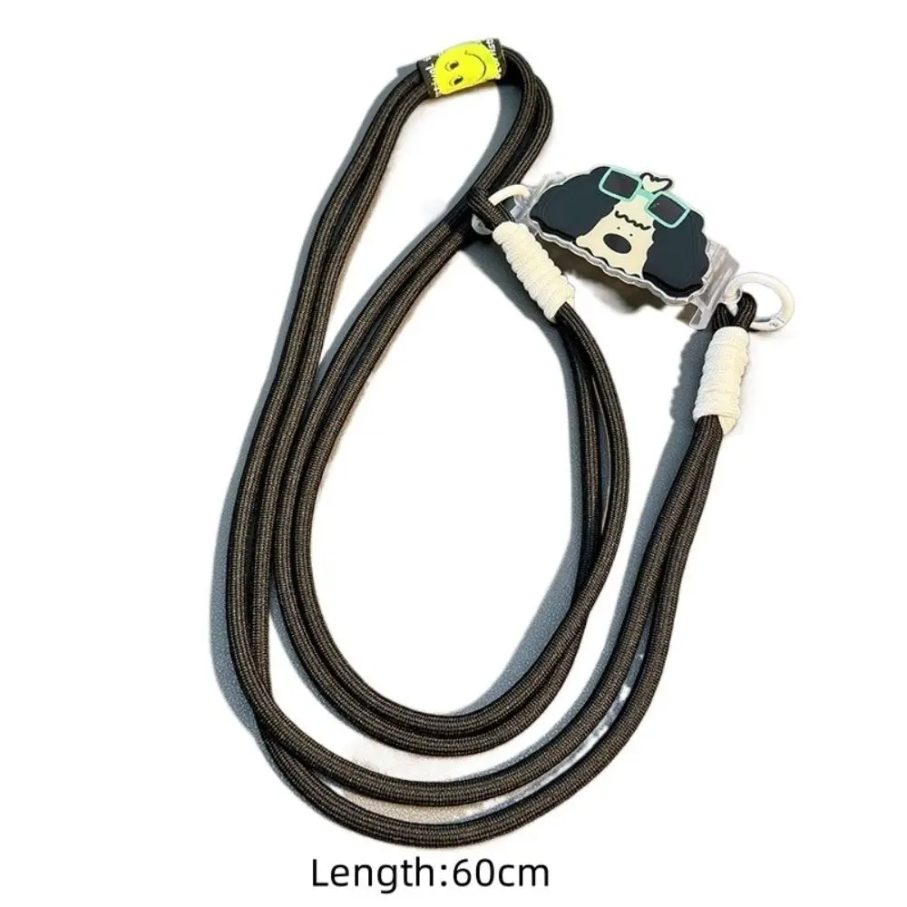 Gato cão cordão do telefone móvel ombro carregando bonito dos desenhos animados telefone crossbody corrente anti-perdido ajustável telefone volta clipe titular