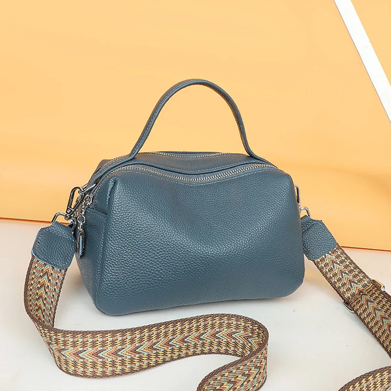 Moda Retro skórzana damska torba na ramię dziewczęca Crossbody torebka poduszka torebka damska o podwójna duża pojemności