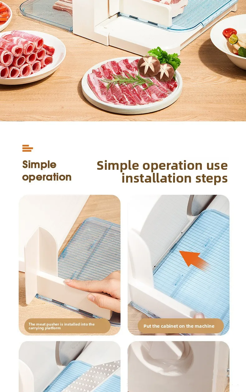 Professioneller Multifunktions-Lebensmittelschneider, Gemüse, Obst, Fleisch, Käse, Schneider mit Edelstahlklingen, rutschfeste Basis und Sicherheit – Detail 17