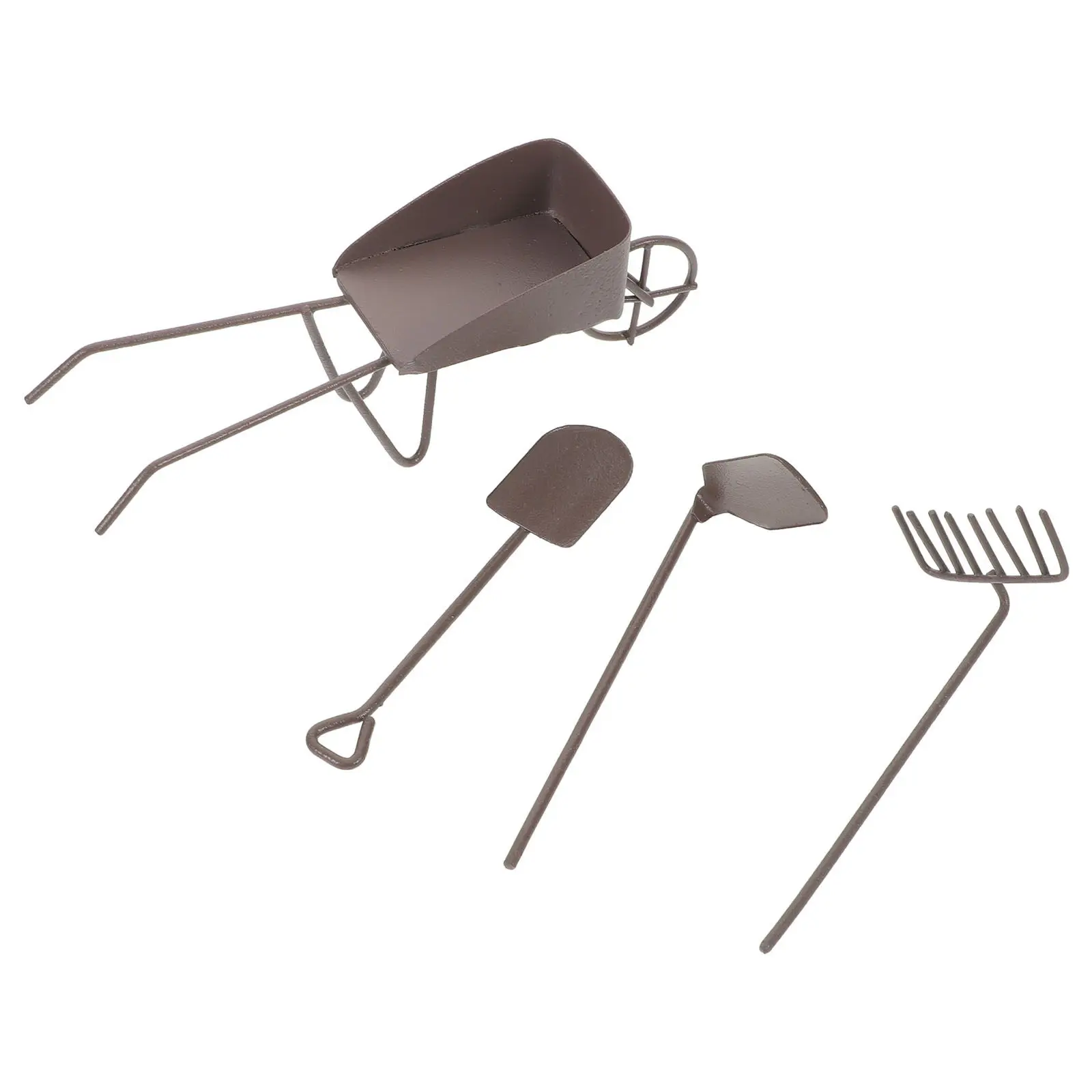 

8Pcs Miniature Garden Tools Set for Dollhouse Gardens Fairy Gardens Succulent Arrangements Desktop Decor Mini Wheelbarrow Shovel