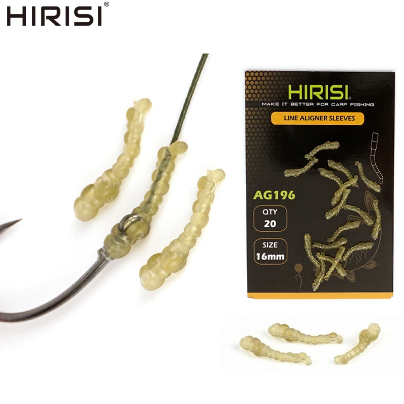 20 Stück Karpfenangel-Schnurausrichter-Hülsen 16mm Weiche Gummi-Wurmform-Schnurausrichter Karpfen-Rig-Zubehör