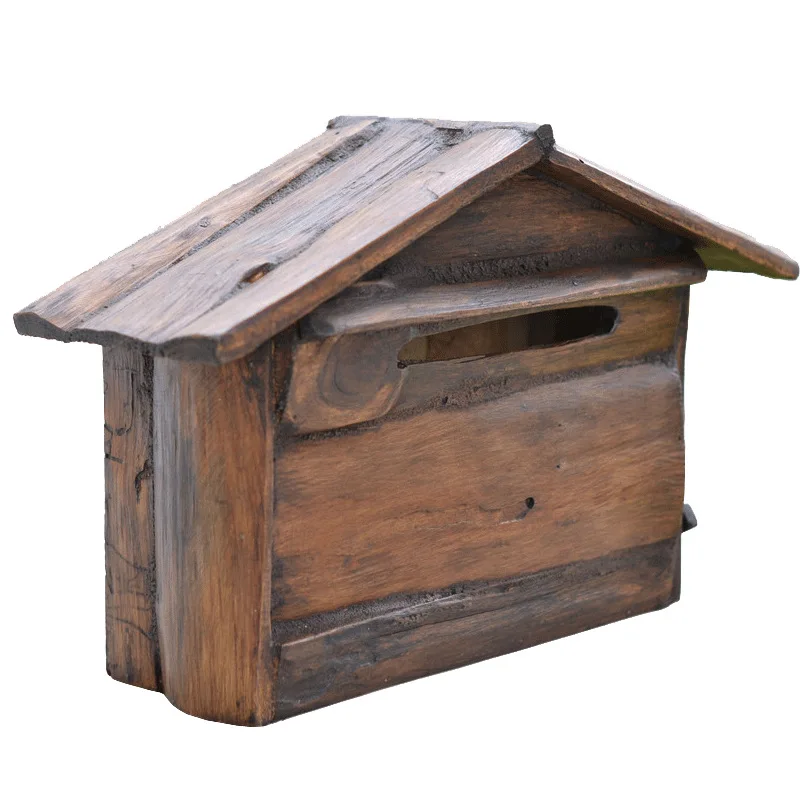

Solid wood home accessories mailbox villa wall mailbox creative retro wind power water box waterproof creative