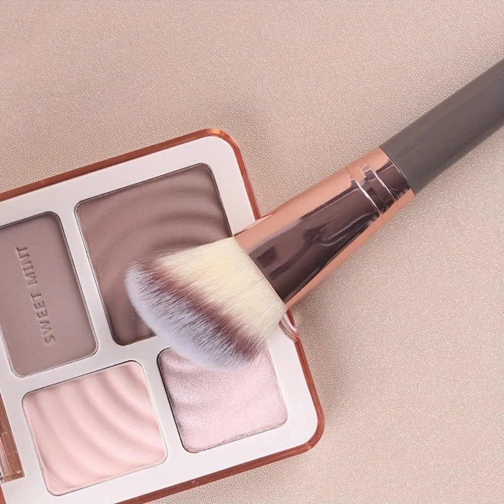 1pc 2in1 contorno blush escova de cerdas de náilon macio alça abs para todos os tipos de pele rosto bochecha maquiagem profissional kit de ferramentas em pó