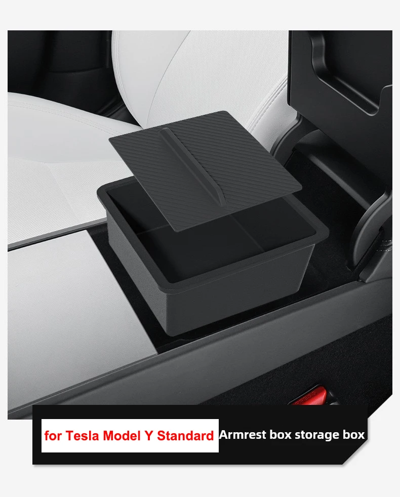 Für Tesla Model Y Standard 2026 Mittelkonsolen-Aufbewahrungsbox Armlehnenbox Aufbewahrungsfach Schutzmatte Innenraum-Zubehör – Detail 4