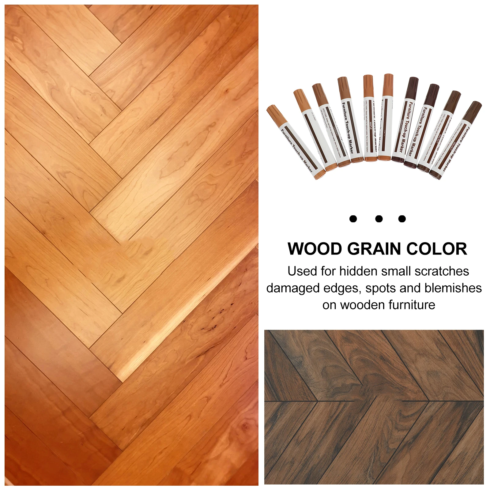 

10pcs Furniture Touch-Up Pen Wood Scratch Repair Waterproof Paint Marker For Floor Scratch Repair Filler Marker Home