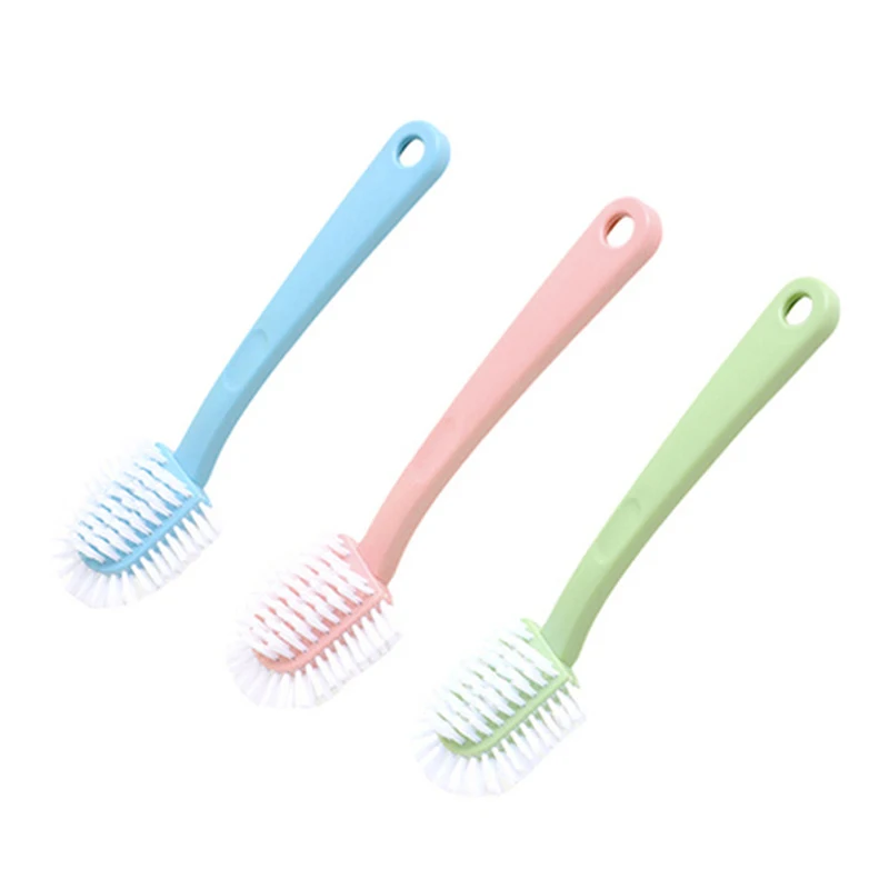 Multifuncional All-Round 5-Sided Shoe Washing Brush, plástico doméstico, Long-Handled, cerdas macias