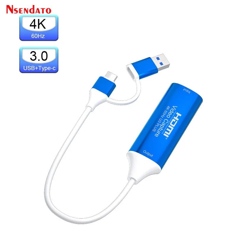 

4K 60Hz USB3.0 USB C HDMI Audio Video Mjpeg Capture Card USB-C Type-c To HDMI Game Grabber Recorder for Switch PS5 Live Stream