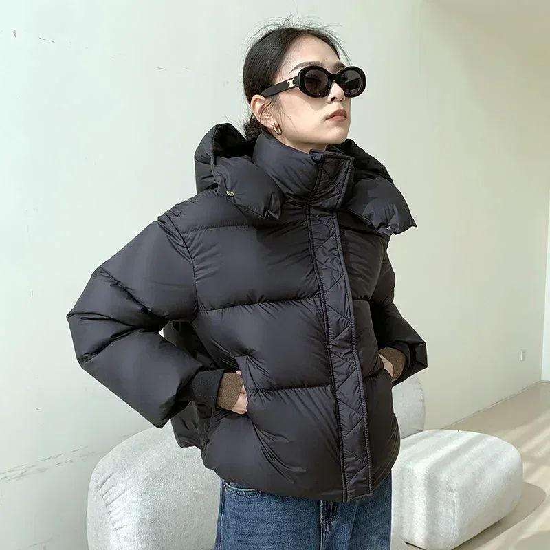 2024 Hooded Bread Jacket for Women Coat Winter Thick Warm Cotton Parkas Loose Short Tops Casual Winter Coat Winter Clothes Women