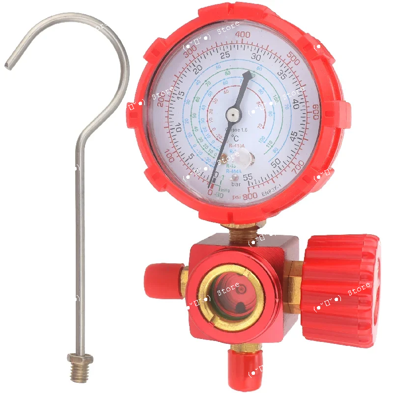 

r22/r134a/r404/r410a dedicated high-quality high and low pressure fluorine single meter valve shock resistant sight glass hook