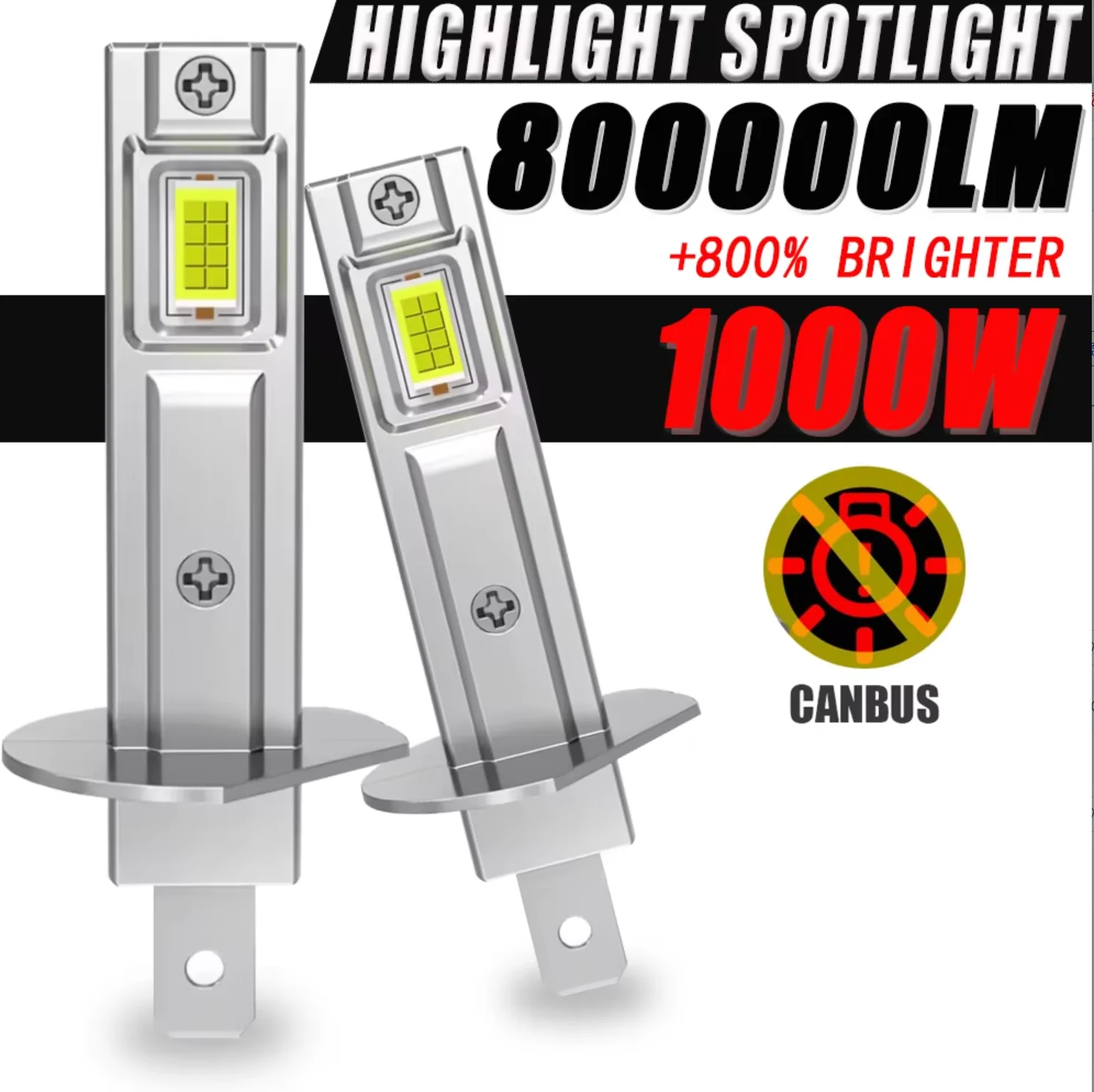 

H1 LED Headlight Bulbs for Car Canbus High Power Auto Lights 800000LM 1000W Mini Size Focus Automobile Headlamp Fog Lamp 12V 24V