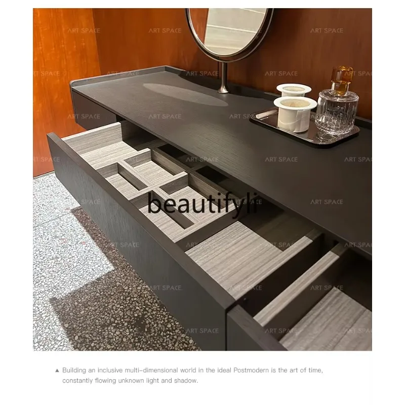 FH  Italian Style Solid Wood Dressing Table Modern Minimalist Bedroom Small Apartment Makeup Table