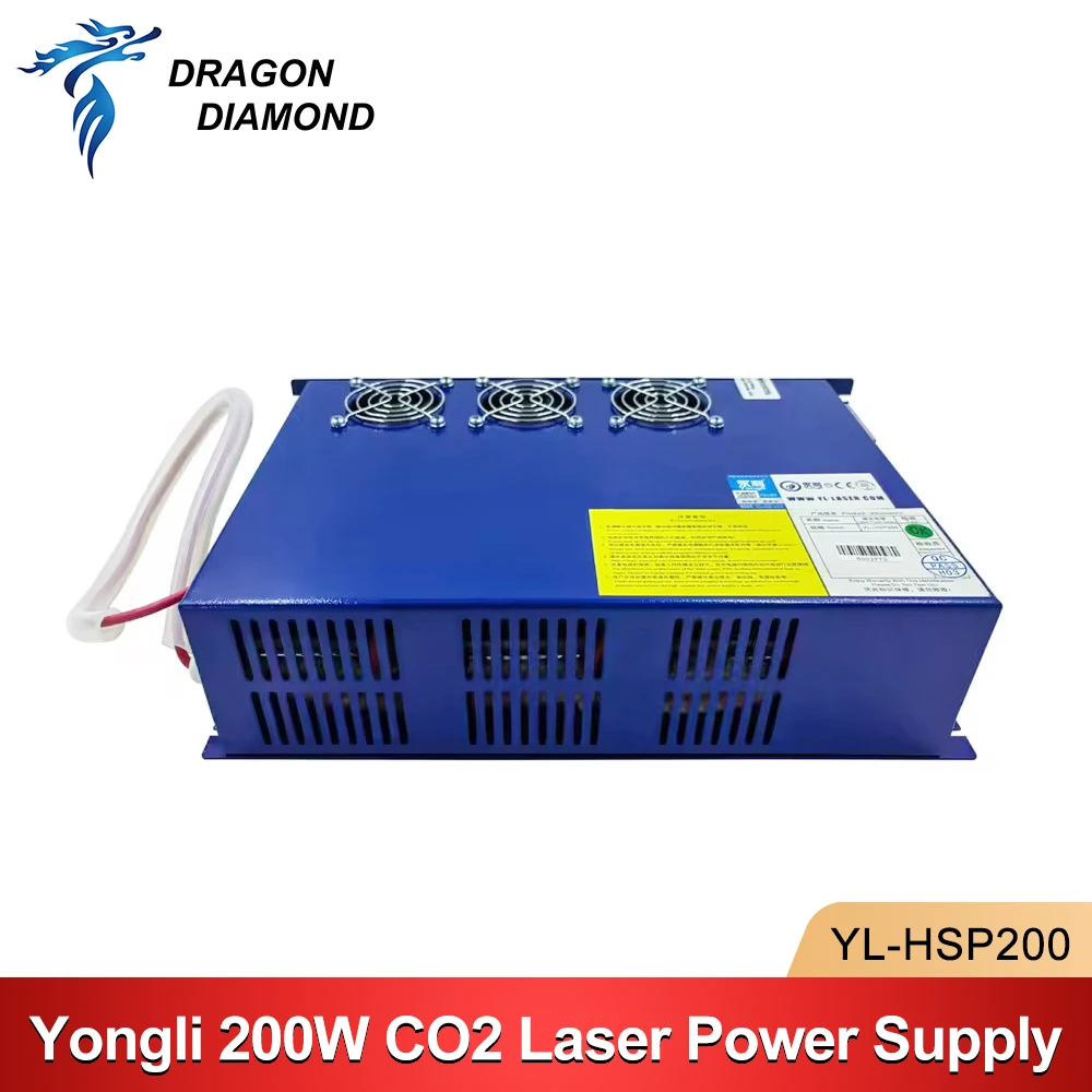 Original Yongli 200W CO2 Laser Power Supply YL-HSP200 Power Source For DLT Series DLT300 Laser Tube