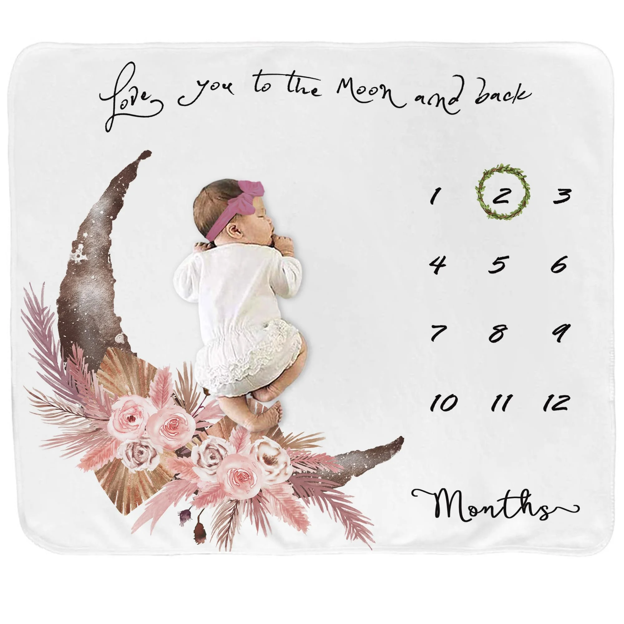 VIKAMA Baby Photography Swaddle Blanket Ins Style Monthly Growth Record Baby Growth Commemorative Swaddle Blanket