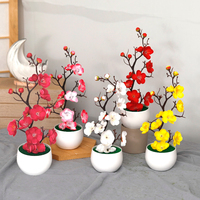 Creative Simulation Plants Bonsai Small Tree Pot Plants Fake Flowers Table Potted Ornaments Home Decoration Hotel Garden