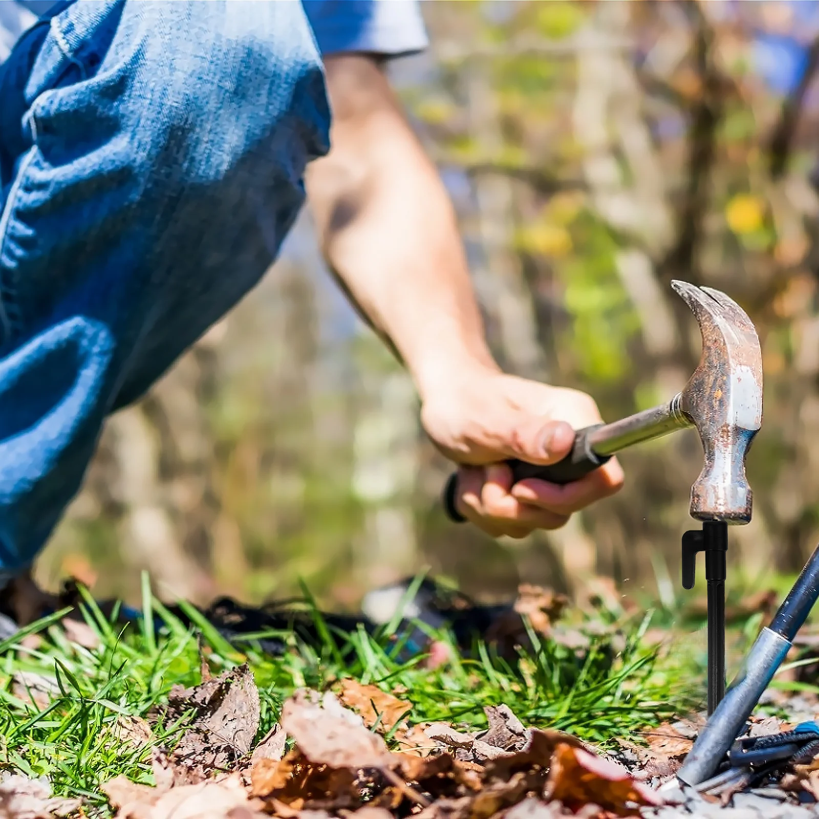 

50Pcs Windproof Tent Pegs Durable Plastic Camping Ground Nails Outdoor Tent Fixing Accessories Practical Nails
