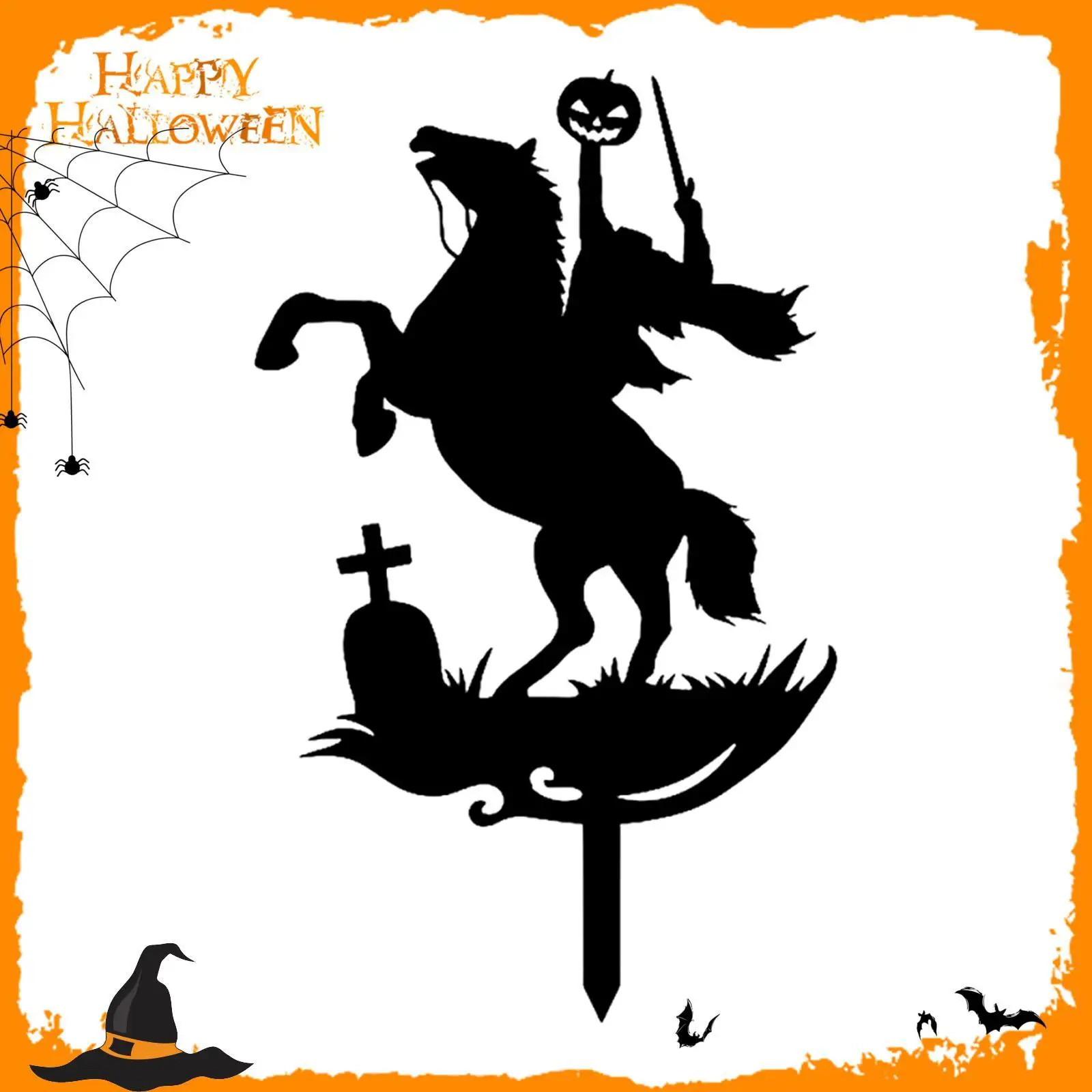 

Silhouette Knight Horse Outdoor Decor Sign Lover Gift Halloween Garden Stake