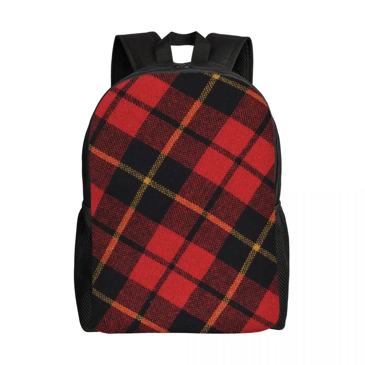 Custom Scottish Clan Tartan Plaid Backpacks Check Geometric Gingham College School Travel Bags Bookbag Fits 15 Inch Laptop