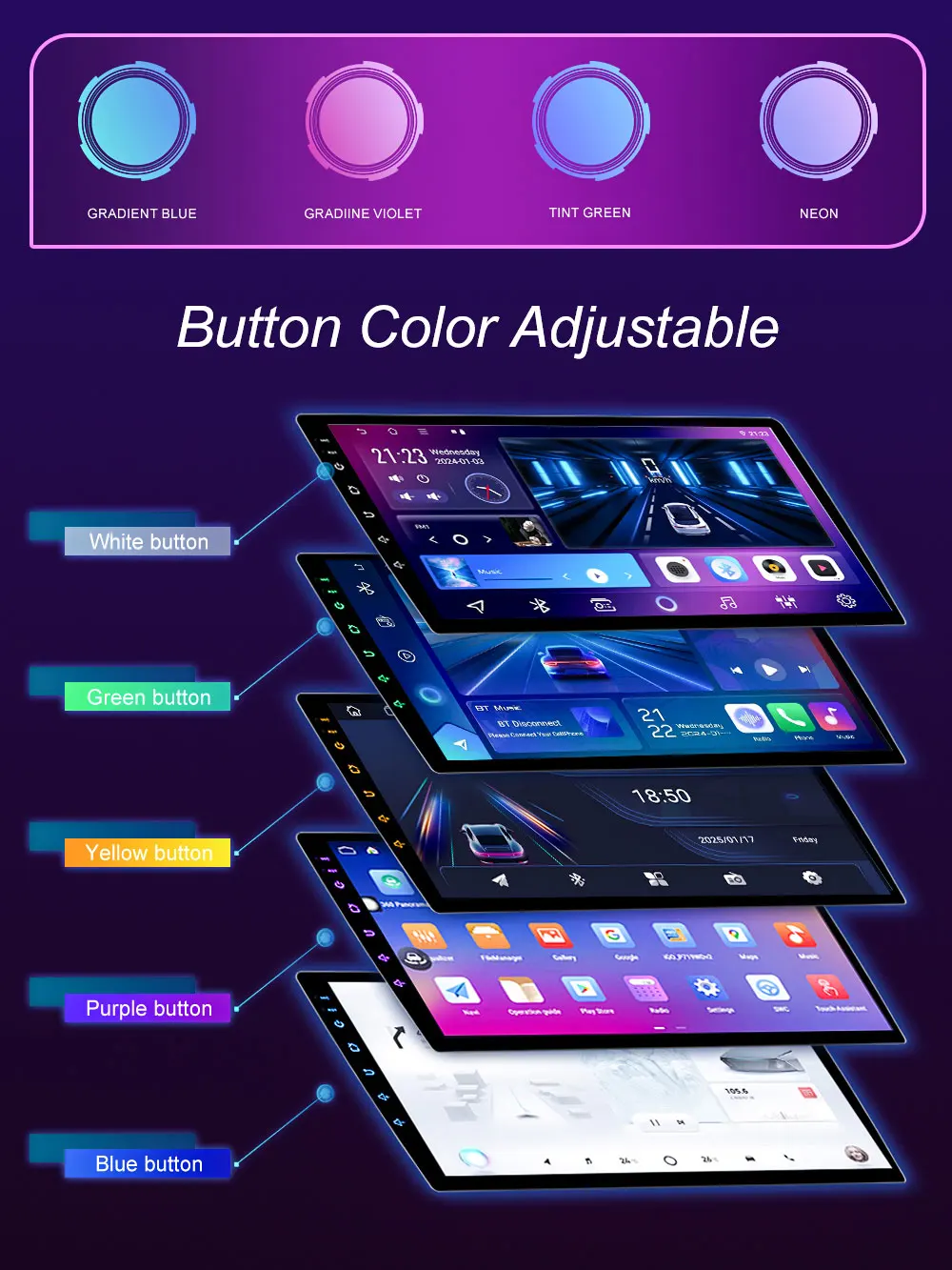 راديو تلقائي أندرويد 15 لبيجو 308 T9 308S 2013 - 2017 وحدة رأس ستيريو مشغل وسائط متعددة لا 2din DVD QLED شاشة راديو GPS