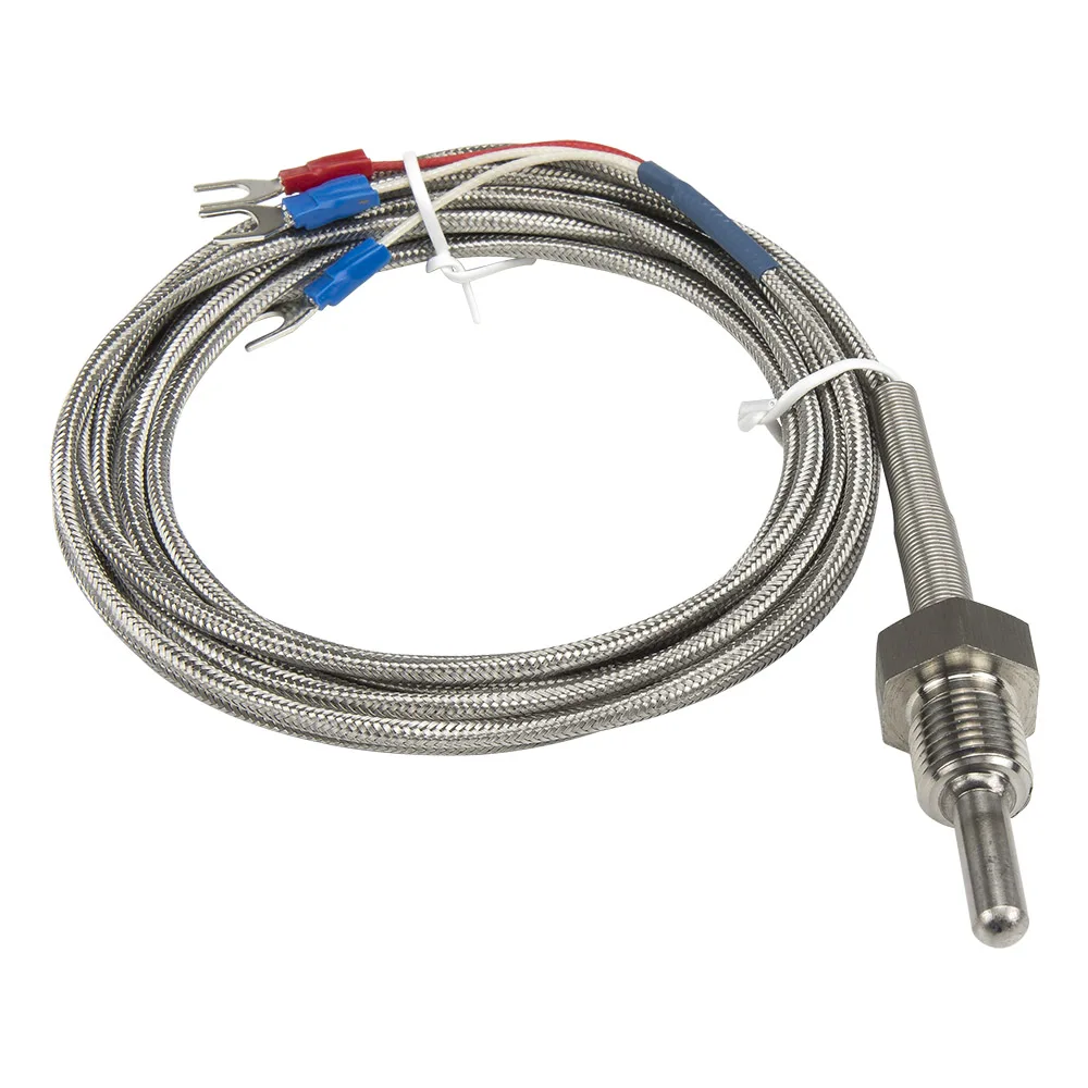 FTARP09 PT100 type 1m metal braided cable 30mm 316L probe head RTD temperature sensor G 1/8 1/4 3/8 1/2 3/4 inch thread